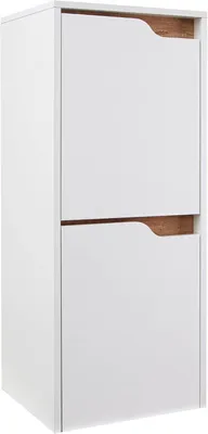 Produktbild von VBChome Hochschrank Badezimmer 98x40x35 cm 2 Türen Weiß – Hängeschrank mit Soft-Close-System und Glasregalen