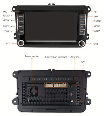 Zdjęcie produktu dla Androidowe radio samochodowe - system multimedialny do samochodu - radio z nawigacją - radio Bluetooth - radio samochodowe z ekranem dotykowym