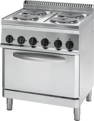 Image de Cuisinière électrique KBS, 4 brûleurs, four électrique à convection, 700 x 700 x 850 mm, 4 x 2,6 kW