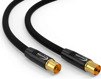 Produktbild von Antennenkabel Digital TV Kabel 135db Koax Stecker Buchse VERGOLDET HD 4K 3D UHD Schwarz 15m