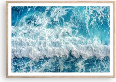 Produktbild von Gerahmtes Poster - Rahmen in heller Eiche - Meer Welle Ozean - 100x70 cm - Wand Bild - Wanddeko - Wandbilder - Wandposter - Bilderrahmen - Bilder - Kunstdruck - Wandbild - P2NAA100x70-4067