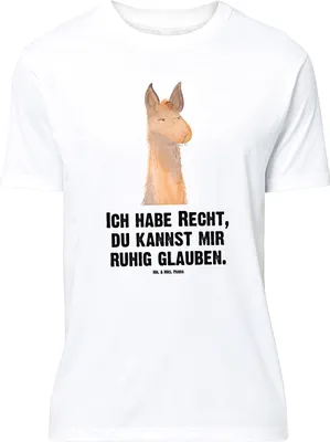 Produktbild von Mr. & Mrs. Panda Größe XL T-Shirt Lamakopf Genervt - Weiß - Geschenk, Beste Freundin, Azubi, Lama, Büro, Tshirt, Shirt, mit Spruch, Lamas