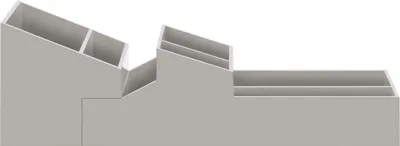 Produktbild von spirella Kosmetik Aufbewahrung Make up Organiser Skyline aus ABS individuell erweiterbar 2-teilig - passt in Spiegelschränke 8,5x30,7x7cm Taupe