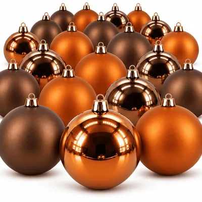 Produktbild von Weihnachtskugeln Outdoor 24er Set Ø10cm Christbaumkugeln Braun Orange Wetterfest