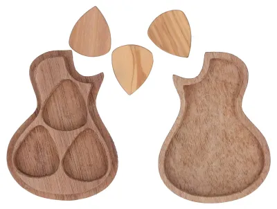 Image de Coffret de 3 médiators en bois, accessoires pour instruments de musique