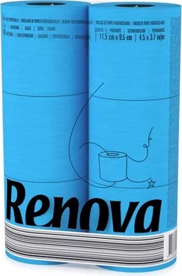 Zdjęcie produktu dla Renova turkusowo-niebieski papier toaletowy w folii NIEBIESKI