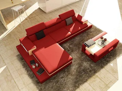 Produktbild von Wohnlandschaft Ecksofa Ledersofa Polster Couch