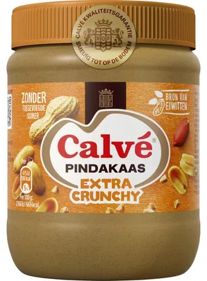 Produktbild von Calvé Pindakaas Extra Crunchy 350g – Knusprige Erdnussbutter für Frühstück & Snack