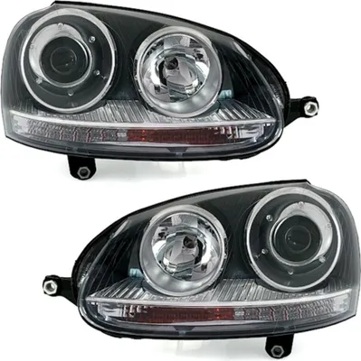 Produktbild von TYC Scheinwerfer Set für VW Golf 5 Jetta 3 + GTI mit Xenon D2S Schwarz LWR