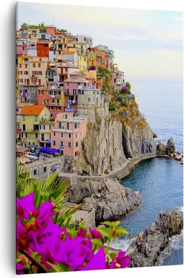 Produktbild von Bild auf Leinwand - Leinwandbild - Einteilig - Italien küste felsen landschaft - 70x100cm - Wand Bild - Wandbilder - Leinwanddruck - Wanddekoration - Leinwand bilder - Wandbild - PA70x100-2684
