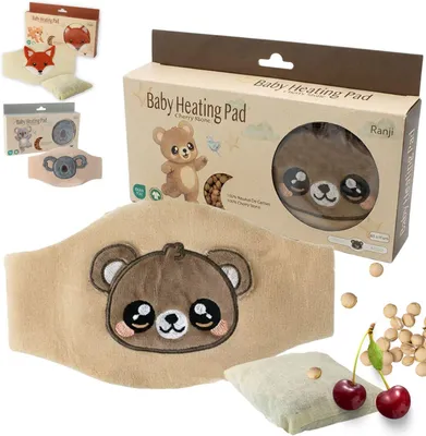 Productafbeelding van RANJI - Kersenpittenkussen Baby Tegen Krampjes - Verwarmbare Buikband Magnetron - Biologisch Katoen GOTS &
