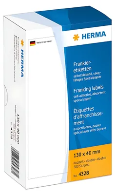Productafbeelding van Herma 4328: 4328 Frankier-etiketten, dubbel, 130x40 mm, 500 stuks