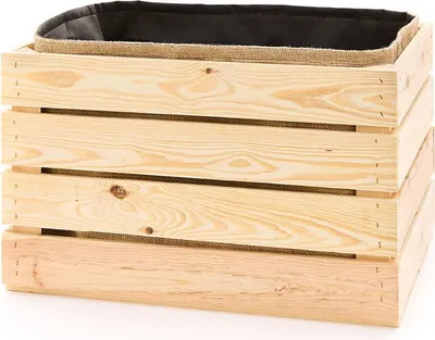 Produktbild von Rustikale Pflanzkiste mit Juteeinsatz – Große Holzkiste 50x40x30cm – Pflanzkiste für Blumen, Gemüse & Kräuter – Balkon, Terrasse & Garten
