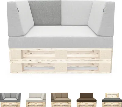 Produktbild von novely® PANERO Palettenkissen | Sitzkissen Rückenkissen Palettensofa-Auflagen | abnehmbarer Bezug | Kaltschaum | Indoor & Outdoor - A) Variante: Rückenkissen (60x40x20 cm) | B) Farbe: 08 Grau