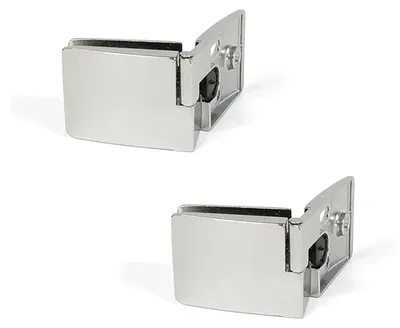 Image de Lot de 2 charnières pour portes en verre intérieures central finition chromée