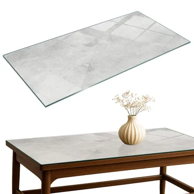Produktbild von Glasplatte Tisch – Esstischplatte Glas – Tischplatte Glas – Glasarbeitsplatte Tisch – Glasplatte Esstisch – Pflegeleicht – Witterungsbeständig – 100x50 cm – Betonstruktur mit Kratzern