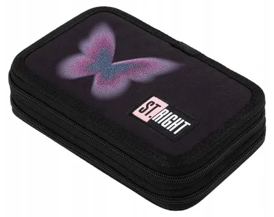 Zdjęcie produktu dla Piórnik podwójny z wyposażeniem Pastel Butterfly 163x223 mm