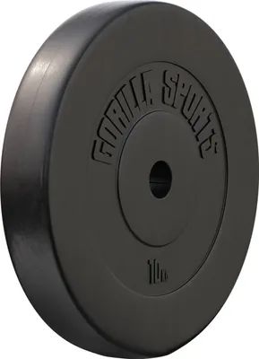 Produktbild von GORILLA SPORTS® Hantelscheiben - 10kg Gewichte, 30mm Bohrung, aus Kunststoff - Gewichtsscheiben, Hantelscheiben-Set, Hanteln