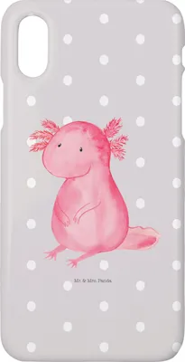 Produktbild von Mr. & Mrs. Panda Iphone 10 Handyhülle Axolotl Niedlich - Grau Pastell - Geschenk, Liebe, X, Handy, Zufrieden, Freundin, Hülle, Weisheit, Fröhlich, Cover