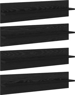 Produktbild von vidaXL Wandregale 4 pcs Schwarz Eichen-Optik 80 x 11,5 x 18 cm