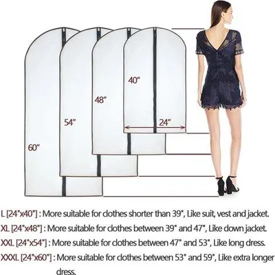 Produktbild von Transparente Kleiderhaken 6 Stück - Staubdicht und atmungsaktiv für Kleider, Jacken, Shirts und Röcke (60x153cm)