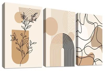 Image de Elzusha - Ensemble de 3 cadres en bois pour décoration murale abstraite