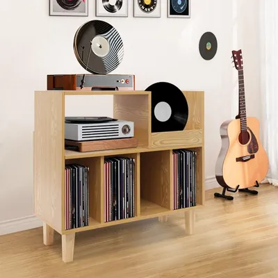 Immagine prodotto di Elegante supporto per giradischi con sei comodi scomparti per riporre i dischi in vinile