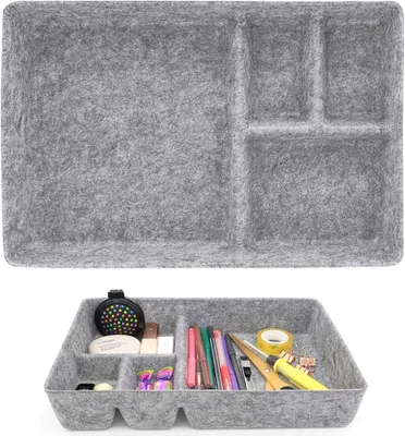 Imagen del producto de Organizador para cajones, de fieltro, con 4 compartimentos, lavable, para material de oficina