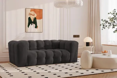 Produktbild von Kaiser Möbel Sofa 2-Sitzer, Komfort Couch BALOO, stoff Schenille, Schwarz