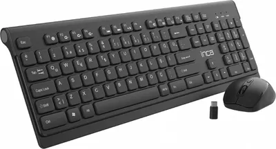 Produktbild von INCA Tastatur + Maus IWS-519 erg.Design, USB-C/A, Multimedia black