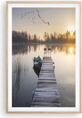 Produktbild von Gerahmtes Poster - Rahmen in heller Eiche - Brücke Westen die Sonne - 61x91,5 cm - Wand Bild - Wanddeko - Wandbilder - Wandposter - Bilderrahmen - Bilder - Kunstdruck - Wandbild - P2NPA61x91-4197