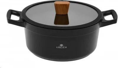 Zdjęcie produktu dla Gerlach 1760 Garnek Naturalny na Indukcję Pokrywka Ceramiczna Dno Ceramiczne Trójwarstwowe do kuchenki gazowej, elektrycznej, ceramicznej, 24 cm