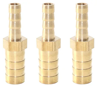 Messing-Schlauchverbinder 3 Stück, Adapter 10-6 mm