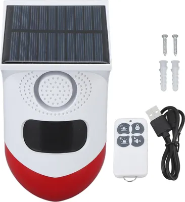 Zdjęcie produktu dla Czujnik ruchu Alarm Solarny Dźwięk i lekki bezprzewodowy IP67 Inteligentny na zewnątrz z wbudowaną baterią dla gospodarstwa