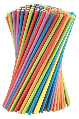 Produktbild von 200 bunte Strohhalme aus Papier 20cm  Mix