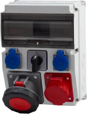 Zdjęcie produktu dla Rozdzielnica CAJA 32 A/5P, 63 A/5P, 2x230 V, 0/1 12 M IP65