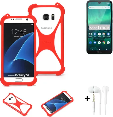 Produktbild von Handy-hülle + Kopfhörer kompatibel mit Nokia 1.3 Schutz-hülle Bumper Silikon Schutz Hülle Cover Case Silikoncase Silikonbumper TPU Softcase