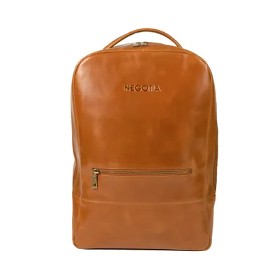 Produktbild von NEGOTIA Alpha - Leder Rucksack - Laptop Rucksack Mit Laptopfach 16 Zoll Für Damen & Herren - Designer Rucksack aus Nappa Leder - Braun