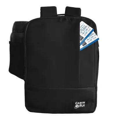 Produktbild von CabinFly Bellanca 40x30x15 Rucksack Handgepäck Unter Sitz Fülltasche SAS, Finnair  KLM, Air France, British Airways, Iberia, 40x30x15cm Schwarz
