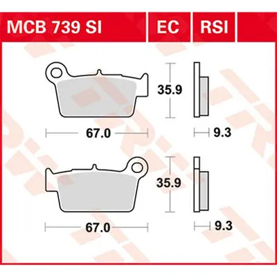 Produktbild von TRW Bremsbelagsatz EC MCB739EC 450 SM YZ450F RR400 BBX 300 Enduro KX250F KX250 XC 300 SXV550