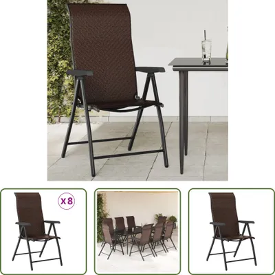 Immagine prodotto di The Living Store Sedie da giardino 8 pz. Pieghevoli in Poly Rattan marrone