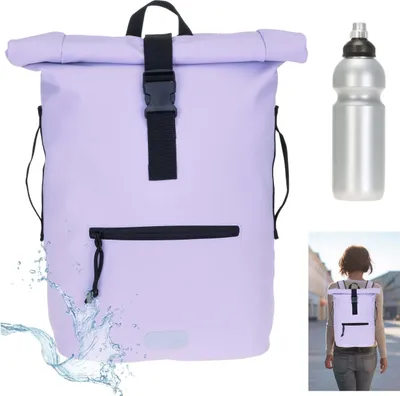 Produktbild von Rucksack Plane Time Bag Evo 24 L Kurierrucksack Roll-Top Damen A4 Freizeitrucksack Laptoprucksack wetterfest Outdoor Elephant 12825 Flieder Lila 2 +f