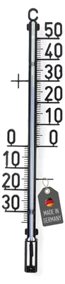 Produktbild von 35cm Außenthermometer aus Kunststoff Temperatur -30 bis 50°C Gartenthermometer Außen Garten Hauswand Balkon Analog Thermometer Schwarz
