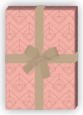 Produktbild von Edles rosa geometrisches Jugendstil Geschenkpapier, Art Deko - G12303, 32 x 48cm