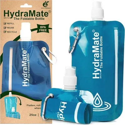 Productafbeelding van Famanu Opvouwbare waterfles, 750 ml - Lichtgewicht en flexibel, ideaal voor reizen