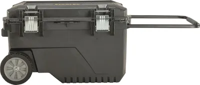 Produktbild von Stanley FATMAX Mobile Werkzeugbox 90 Liter, Werkzeugkasten, Polypropylen, Schwarz, 90 l, Scharnier, 748 mm