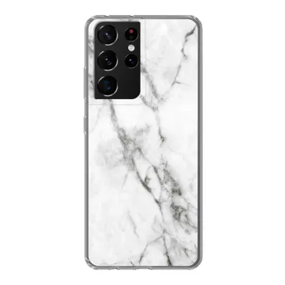 Produktbild von MuchoWow® Handyhülle Schutzhülle Hülle für Samsung Galaxy S21 Ultra Marmor - Luxus - Weiß Silikon Softcase Handy Hülle - Mobiltelefon