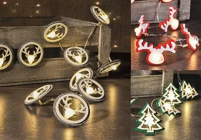 Produktbild von Lichterkette Tanne und Rentier