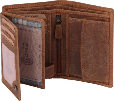 Produktbild von Benthill Geldbörse Herren Leder - Echtleder Geldbeutel mit RFID-Schutz - Slim Portemonnaie für Herren
