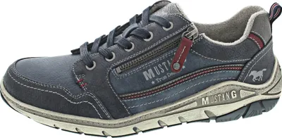 Produktbild von Mustang Herren Sneaker Schnürschuh Halbschuh Reißverschluss 4160-301, Größe:45 EU, Farbe:Blau